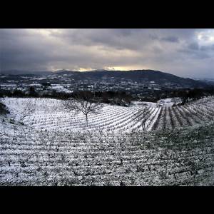Panorama di Atzara sotto la neve